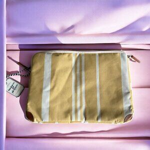 BUSINESS & PLEASURE Yellow Striped Padded Laptop Sleeve Case NEW NWT